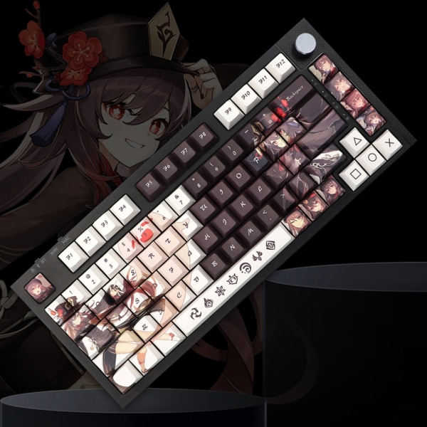 130 tangenter Keycaps XDA Profile PBT DYE-Sublimation Mekaniskt tangentbord Keycap Anime Game Keycaps forMX Switches Tangentbord