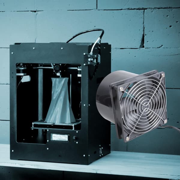 Kompakt 12 cm USB-avtrekksvifte for 3D-printerkabinett og DIY-lodderøyk
