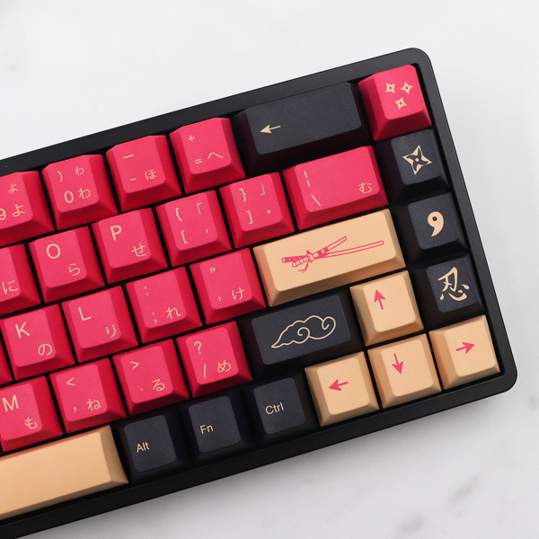 135 nycklar Samurai-tema för nyckelkapslar Japanska engelska PBT Dye Subbed Cherry Keycaps för MX Switch Mekanisk tangentbordsnyckel Red