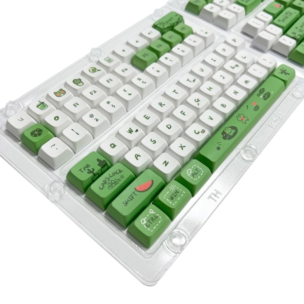 Keycaps 125PCS Green Frog Keycaps XDA Profile Full Set Keycap DyeSubbed Tjocka PBT Caps för Gaming Mekaniskt tangentbord