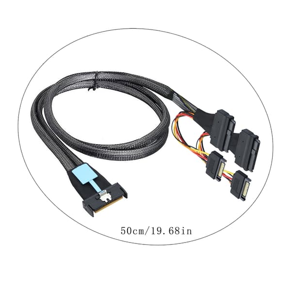 PC Computer Serverkabel 8i 74P til 2x SFF 8639 med 15-benet strøm