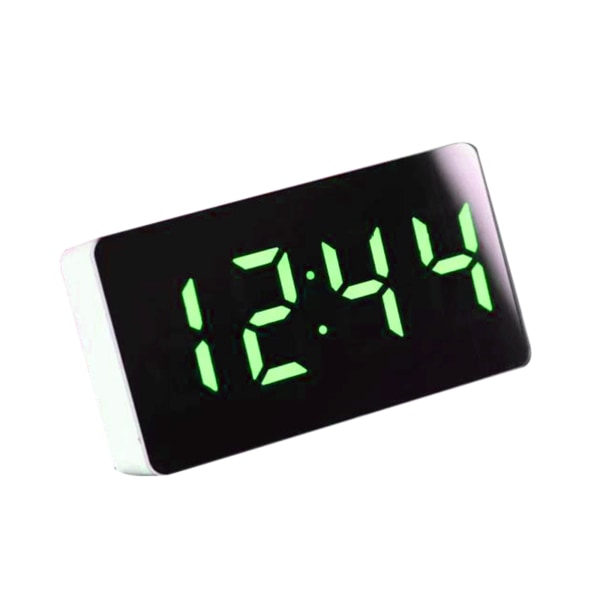 Digital klocka Stor skärm LED elektrisk väckarklocka Spegel Ytlarm USB -portar Modern dekoration för bildekoration Green