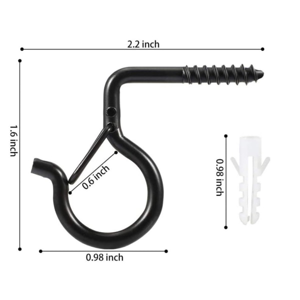20/40 stycken takskruvkrokar Lamphållarkrokar Lämpliga för utomhusbelysning Fågelholkar Hushållsgängad set 40pcs
