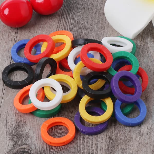 24 stk. Plast Nøkkelmerke Hetter Ring Identifikator Etikett ID Perfekt Koding Sy