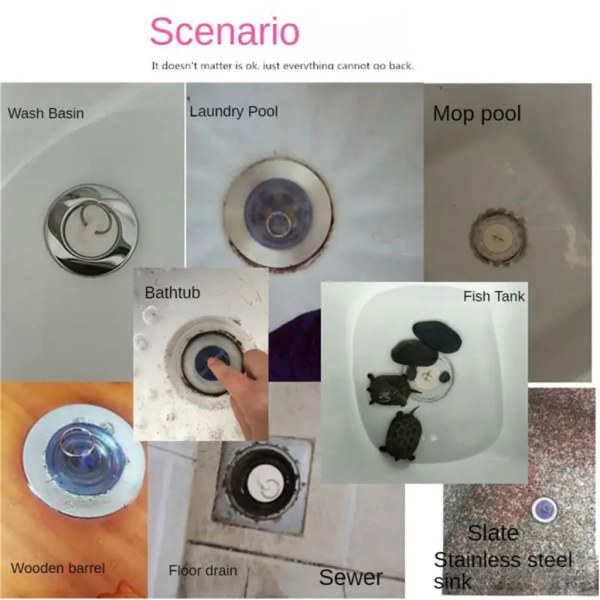 Universal badpropplock Gummi avtappningsplugg Mopp Poolplugg Badkar Dräneringspropp Mopp Poolplugg för kök Badrum F