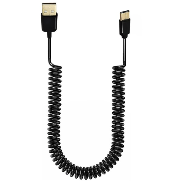 USB 3.1 Typ-C hane till USB 2.0 hane spiraler spiraladapter Kabel fjäder Teleskopisk förlängningstråd för datasynkladdare 300CM