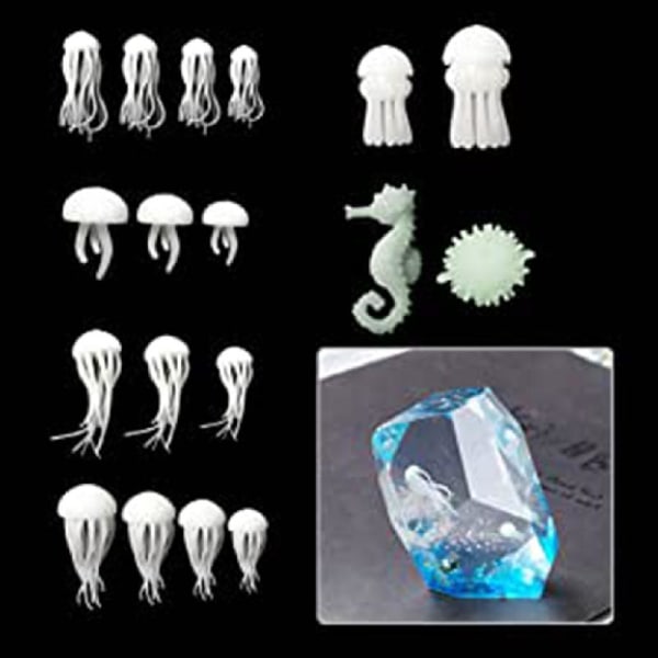 Mini Jellyfish Resin Filler Resin Form Filler Seahorse Pufferfish Fyllningsmodell