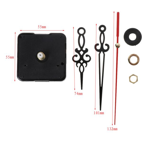 DIY Quartz Clock Movement Silent Kit Set Batteridriven mekanism för inomhus utomhus för tidsklockor användning null - 58