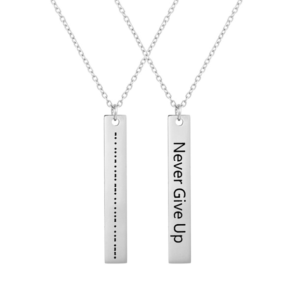 Personligt coolt enkelt halsband Kvinnor Girl Stick Morse Code Hänge Halsband Rostfritt stål Födelsedagsfest present null - A believe