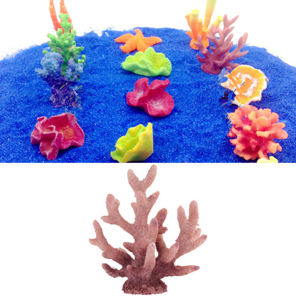 Akvariumdekor Små polyresin korallprydnader Fisk till tank Koralldekor konstharts Fiskgömställe Koralldekorationer