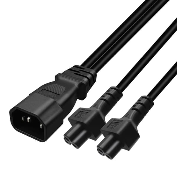 3 terminaler IEC320-C14 til C5+C5 strømkabel han til hun stikledning