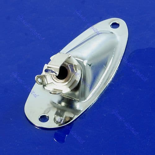 Chrome Boat Output Loaded Jack Plate Sockel för Fender Strat-gitarrer