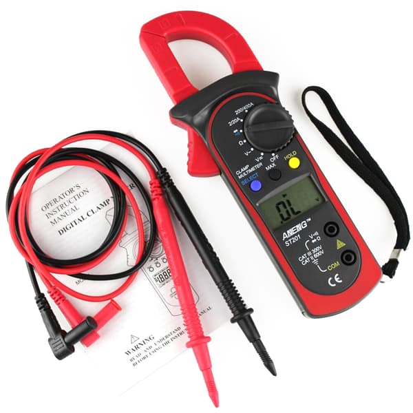 Digital LCD Display Klemme AC/for DC Multimeter Amp Volt Meter Modstandstester