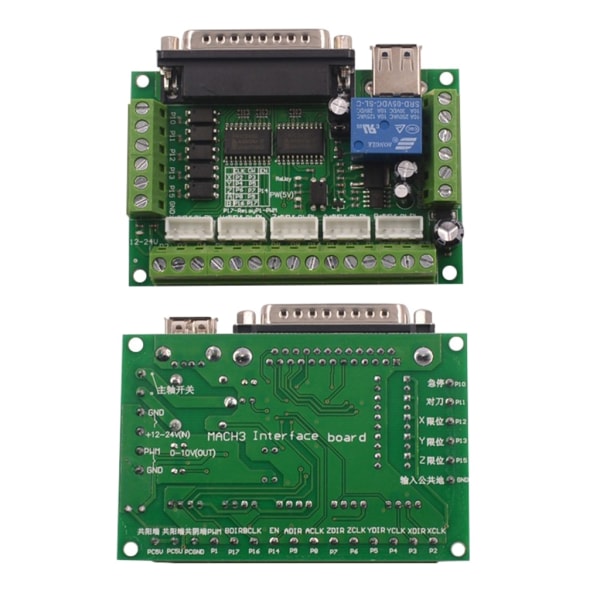 Mach3 Stepper Motor Controller Board 5 Axis Breakout Board Driver Motion Controller för CNC Carving gravyrmaskin