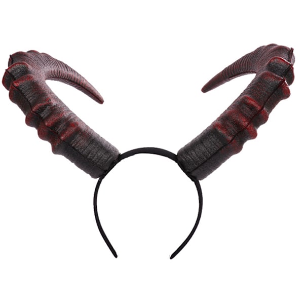 Halloween Cosplay Hårtilbehør Realistisk Lang Djævlehorn Karneval Hårbøjle
