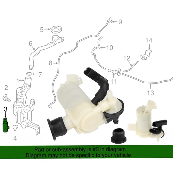 Biltilbehør for Vindusspylerpumpe Erstatning 76846-TF0-013
