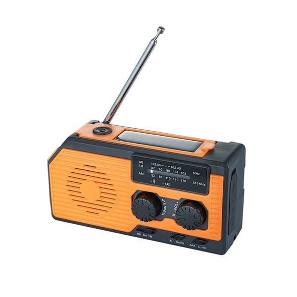 Nödväderradio 5000mAh Solcellsdriven Handvevsradio Nödradio 4 Sätt Drivna AM/FM/NOAA Väderlarm Radio Portabel