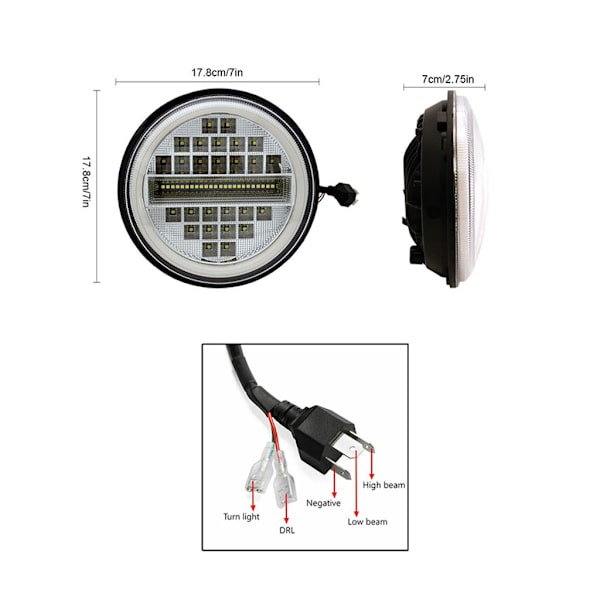 Spotlight LED Forlygte Bil Ring Forlygte Høj Lysstyrke til Jeep-Wrangler