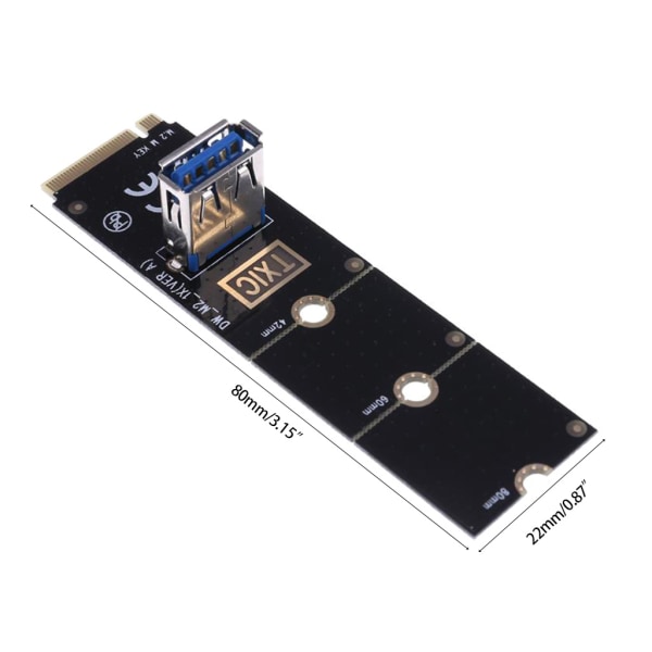 för M.2 till PCI E X16 NG-FF Kortplats Adapter Kort Riser Card USB 3.0 Extension Adapter Kort För BTC Mining Expansion Riser Ca 6pin