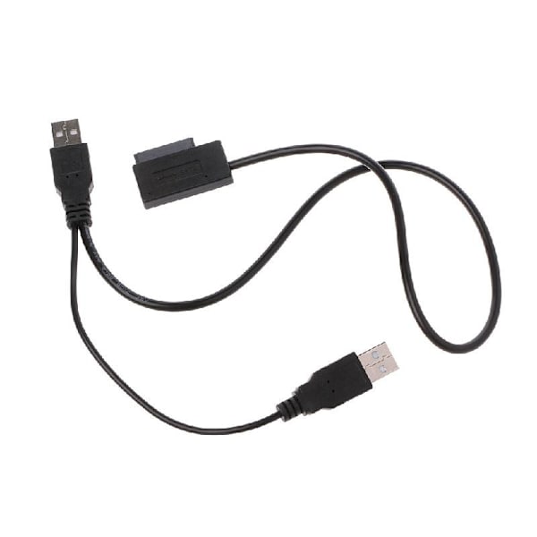 USB 2.0 Typ A till 13-Pin(7+6) SATA Adapterkabel Extern Ström För CD-ROM DVD-RO