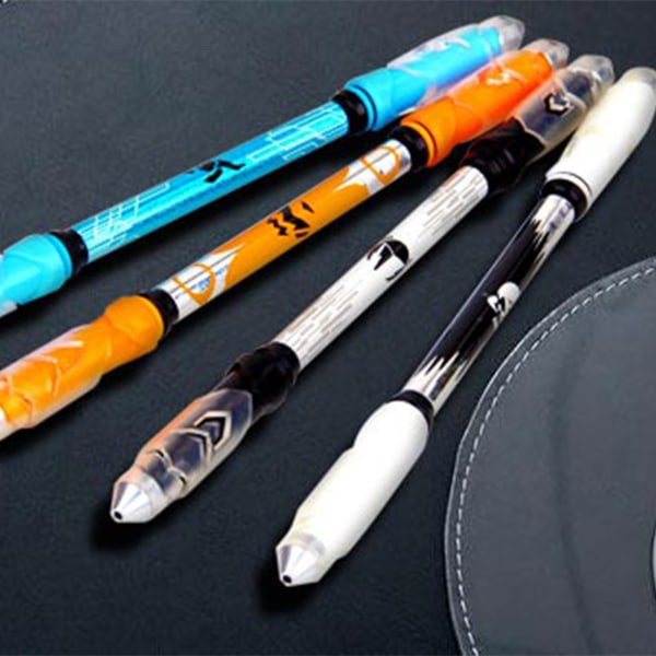 Nyhet Luminous Spinning Pen Skrivbar Rullande Roterande Penna 0,5 mm Relief Stress Träning Fingrar för kontorsarbetare Barn