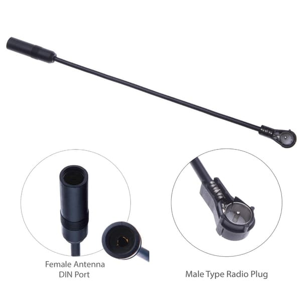 Til bilradioantenneadapterkabel 30 cm med DIN 41585 han-til-hun-stik