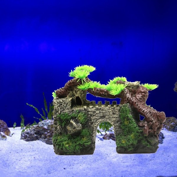 Minisimulering Slottsharts Realistiskt akvarium Europeisk stil False Castle Fish Tank Aquarium Plant Aquarium Supplies