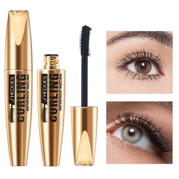 Naturlig Vanntett Sminkefast Mascara Lang Bøyende Vippemascara Forlengende og Volumgivende Mascara Uten Søl