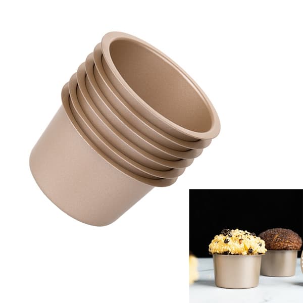 6 stk. Professionel Cupcake Form Varmebestandig Muffin Form Nonstick Bageform