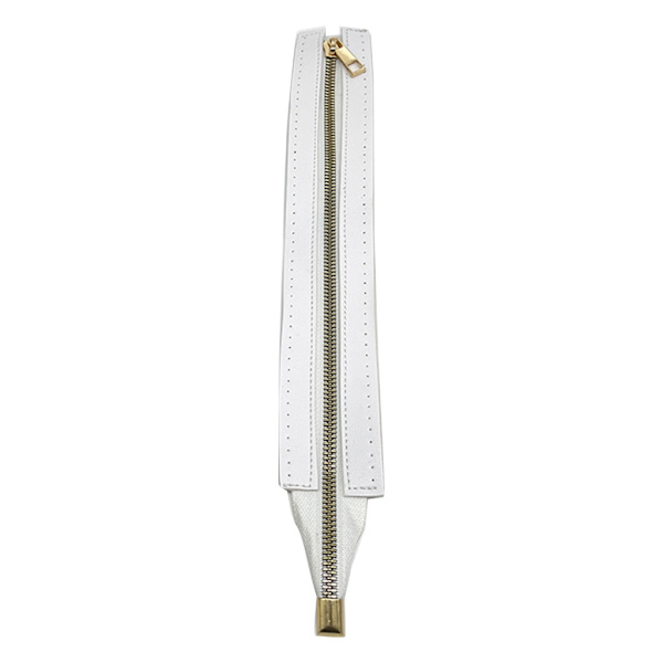 30cm PU Läder Dragkedja med Hål Metall Dragkedja DIY Dragkedja Ersättning Hårdvara Dragkedja Tillbehör för Sömnad Handväska