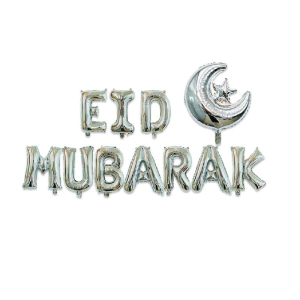 16'' Happy Eid Mubarak Ramadan Bokstav Folie Ballonger Dekoration Alfabet Banners null - 3