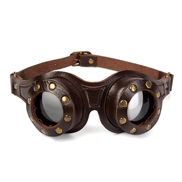 Halloween Cosplay Glasögon för Män Vuxenfest Gentleman Prop Glasögon Roliga Steam Punks Glasögon Läder Steampunk Tillbehör