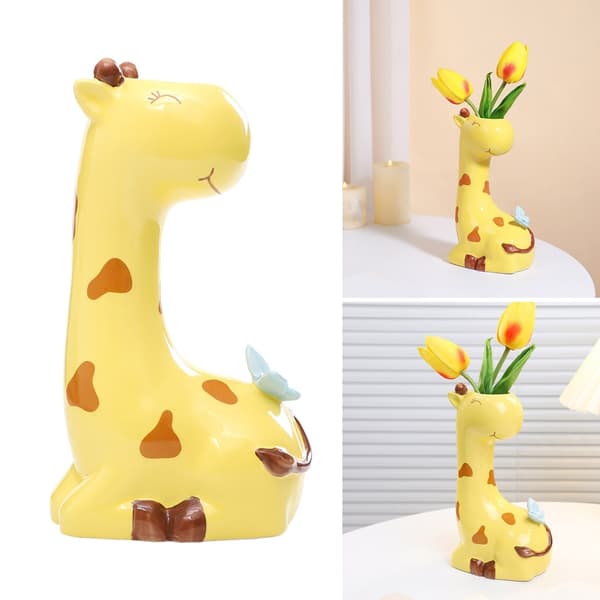 Moderne dekorative vaser midtstykke giraff form keramiske vaser blomstervaser