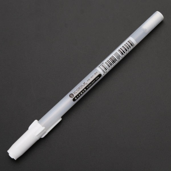 White Hook Liner Pens Black Paper Highlighter Reviser 0,8 mm Ny