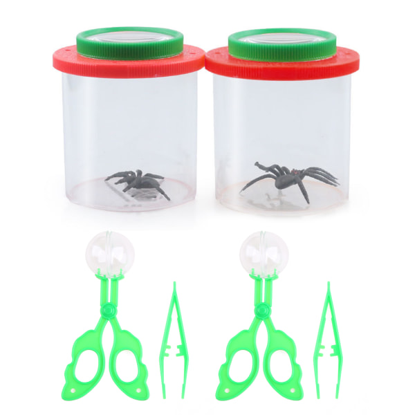 6 st/set Förstoringsinsektlåda Insats Bug Viewer Bug Förstoringsglas Behållare Djur Insektburk Bug Jar för Barn