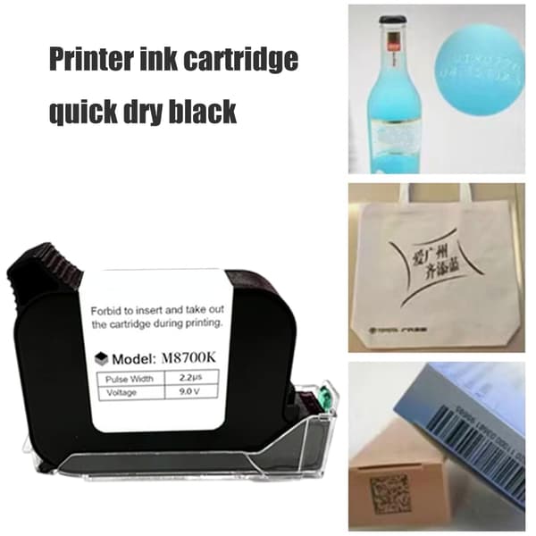 M8700K Hurtigtørrende Sort Blækpatron til Håndholdt Inkjetprinter Sort