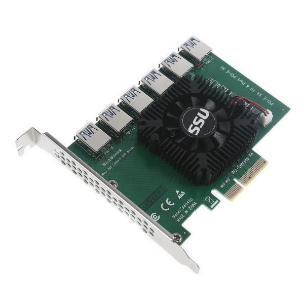 PCI-E till PCI-E Adapter 1 till 6 PCI-Express Slot 4x till 16x USB 3.0 Special Mining Riser Card Pcie Extender för BTC Mining