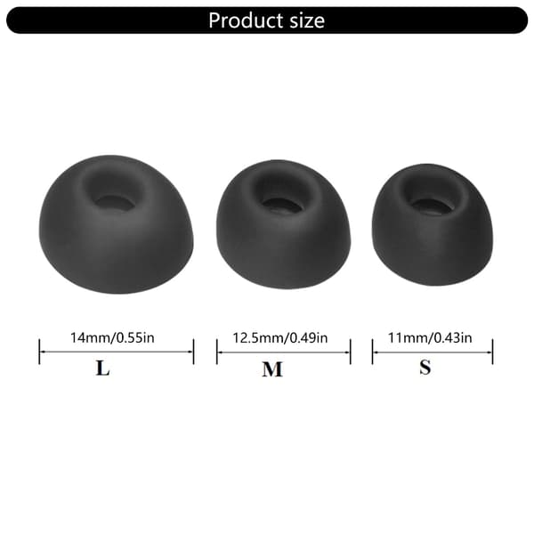 Ørepropper Ørehetter For In-ear Hodetelefoner Ørepropper Forbedrer Musikkopplevelsen Black
