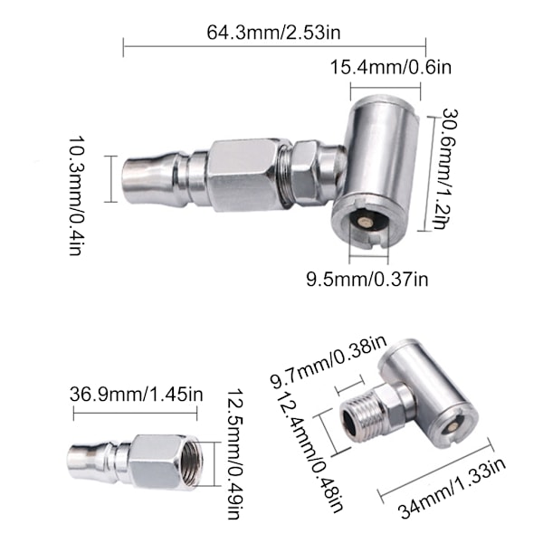 Uppblåsbar Pump för Bildäck Luftchuck Kompressor Däckpump Däckchuck