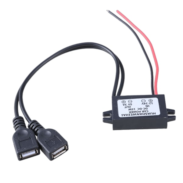 DC12V-24V til 5V3A Bil Strømadapter Spændingsomformere Step-down Modul