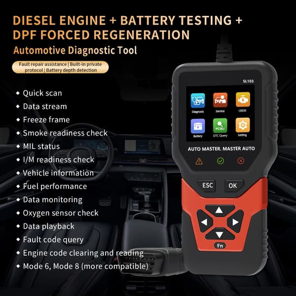 Avanceret DPF-scanner OBD2-kodelæserværktøj til benzinmotorer med realtidsdata