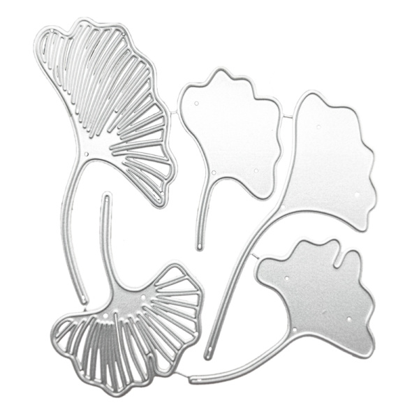 1x5-Stykker Lotusblade Metal Skærestencils Præget Form DIY Scrapbooking Album Papir Håndværkskort Stencilskabelon