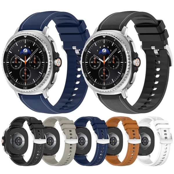 Bløde silikone læderremme åndbart behageligt design til 40mm 44mm 46mm Sm Blue