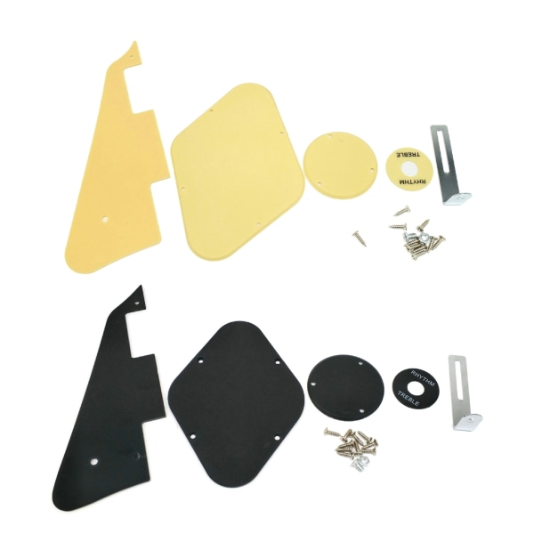 Standard LP pickguard/kontrollbakplatta/omkopplare cover Monteringsskruv för Les Paul Styles gitarr, 1 lager svart/gul Black