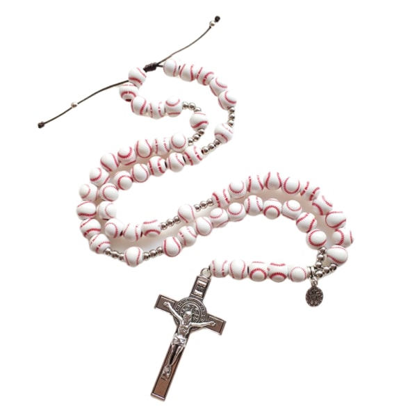 Runda akrylpärlor Korshalsband katolska religiösa smycken Rosenkranshalsband Bön pärlhalsband för kvinnor män present