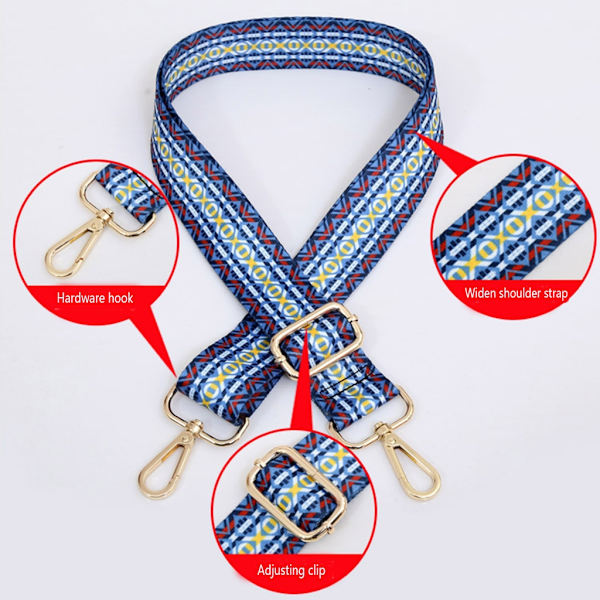 55-tums handväska Axelremsbyte polyesterrem för DIY Lady Purse Crossbody Bag Justerbar rem med spänne Blue 28