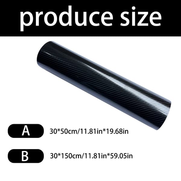 Klæbefilm af kulfiber til bilkarosseri, indvendig stylingtilbehør 30cmx50cm