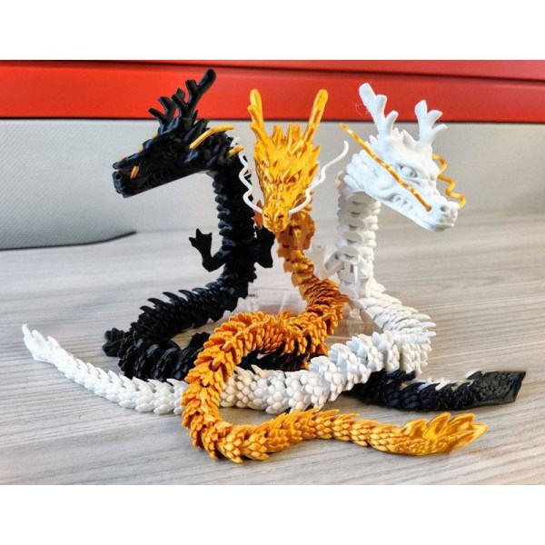 3D- printed ledad drake Special Dragon Model Justerbara leder Gold 55CM