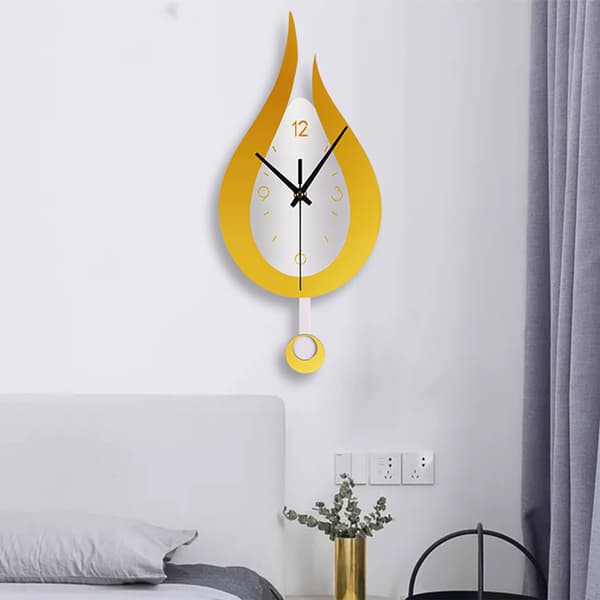 Modern vattendroppande designväggklocka för kreativ akrylpendelklocka Black
