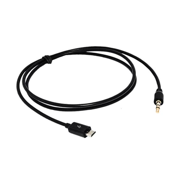Micros USB til 3,5 mm hann lydbil Aux-kabel for tilkobling til bilsystemer